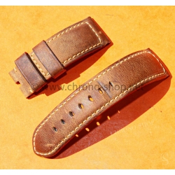 Original PANERAI OFFICINE LEATHER STRAP ASSOLUTAMENTE BROWN CALF 24mm STRAP WATCHES RADIOMIR,LUMINOR,MARINA