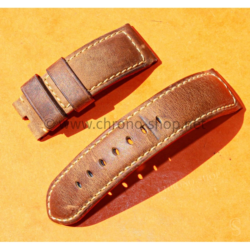 Original PANERAI OFFICINE LEATHER STRAP ASSOLUTAMENTE BROWN CALF 24mm STRAP WATCHES RADIOMIR,LUMINOR,MARINA
