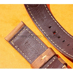 Original PANERAI OFFICINE LEATHER STRAP ASSOLUTAMENTE BROWN CALF 24mm STRAP WATCHES RADIOMIR,LUMINOR,MARINA