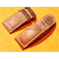 Original PANERAI OFFICINE LEATHER STRAP ASSOLUTAMENTE BROWN CALF 24mm STRAP WATCHES RADIOMIR,LUMINOR,MARINA