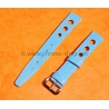Vintage 14mm racing-style leather watch strap bracelet rallye Turquoise perforations