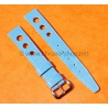 BRACELET RALLY BRACELET RACING PERFORÉ VINTAGE STYLE CUIR BLEU TRURQUOISE 14mm MONTRES VINTAGE