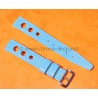 BRACELET RALLY BRACELET RACING PERFORÉ VINTAGE STYLE CUIR BLEU TRURQUOISE 14mm MONTRES VINTAGE