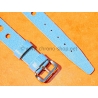 BRACELET RALLY BRACELET RACING PERFORÉ VINTAGE STYLE CUIR BLEU TRURQUOISE 14mm MONTRES VINTAGE