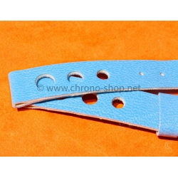 Vintage 14mm racing-style leather watch strap bracelet rallye Turquoise perforations