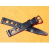 BRACELET RALLY BRACELET RACING PERFORÉ VINTAGE STYLE CUIR COULEUR NOIR 14mm MONTRES VINTAGE DAMES