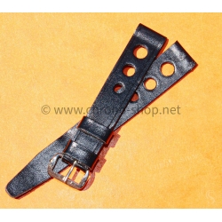BRACELET RALLY BRACELET RACING PERFORÉ VINTAGE STYLE CUIR COULEUR NOIR 14mm MONTRES VINTAGE DAMES