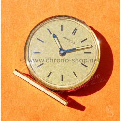 Rare Vintage 60s APPELLA Miniature Travel Alarm Clock 7 Jewels Swiss Made Working Beige dial