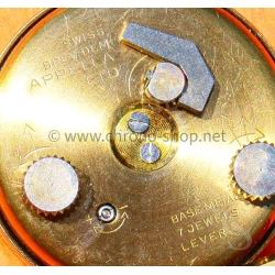 Rare Vintage 60s APPELLA Miniature Travel Alarm Clock 7 Jewels Swiss Made Working Beige dial
