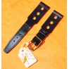 Vintage 1970s military-style pilot watch strap 20/14mm in patinated black faux leather strong vintage character