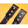 Vintage 1970s military-style pilot watch strap 20/14mm in patinated black faux leather strong vintage character