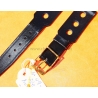Vintage 1970s military-style pilot watch strap 20/14mm in patinated black faux leather strong vintage character