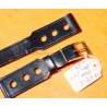 Vintage 1970s military-style pilot watch strap 20/14mm in patinated black faux leather strong vintage character