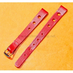 BRACELET RALLY BRACELET RACING PERFORÉ VINTAGE STYLE CUIR ROUGE TROPIC 10mm MONTRES DAMES, MONTRES FEMMES