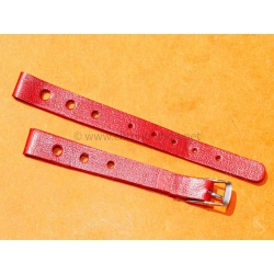 Genuine Ladies leather Red color Racing Rally strap 10mm lugs Swiss watch strap bracelet 1970s