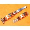Watch bracelet Stretch Elastic Ladies 16mm Perforated vintage rally,Serge Gainsbourg,racing steel bracelet