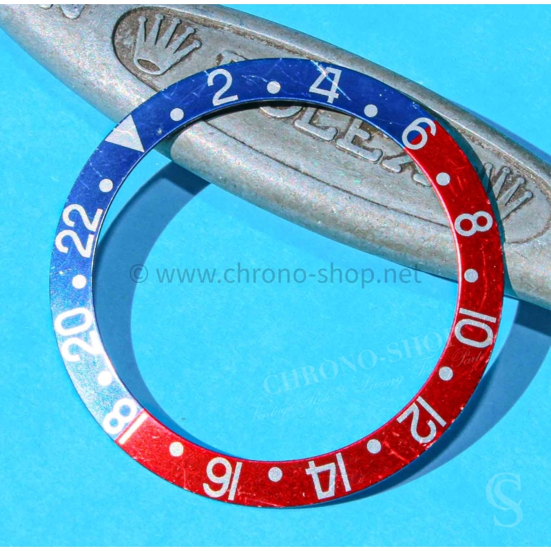 ROLEX 1675 RED BACK VINTAGE 1969 BEZEL INSERT PEPSI RED BLUE GMT MASTER 1675,16750 WATCH INLAY PART