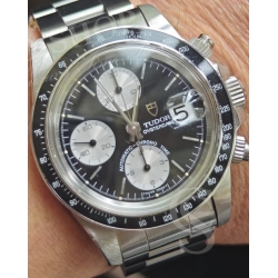 Tudor Chronographe Oysterdate Chrono-Time cadran noir Tritium montres Tudor 79280,79280,79260,79160,79270