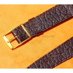 Vintage 1970s military-style pilot watch strap 20/16mm in patinated black faux leather strong vintage character