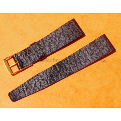 Vintage 1970s military-style pilot watch strap 20/16mm in patinated black faux leather strong vintage character
