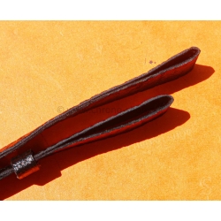 Vintage 1970s military-style pilot watch strap 20/16mm in patinated black faux leather strong vintage character
