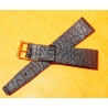 Vintage 1970s military-style pilot watch strap 20/16mm in patinated black faux leather strong vintage character