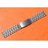 Vintage 70s bracelet 18mm flat folded links watch Steel band Omega,IWC,Enicar,Tissot,Jaeger,Breitling