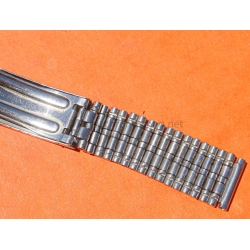 Vintage 70s bracelet 18mm flat folded links watch Steel band Omega,IWC,Enicar,Tissot,Jaeger,Breitling
