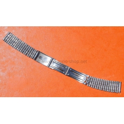 Vintage 70s bracelet 18mm flat folded links watch Steel band Omega,IWC,Enicar,Tissot,Jaeger,Breitling