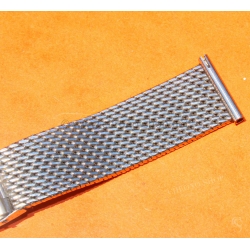 Vintage Rare 20mm Elegant steel mesh watch bracelet divers band 60-70s Breitling,Omega,IWC,Tissot,Enicar