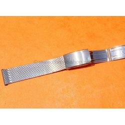 Vintage Rare 20mm Elegant steel mesh watch bracelet divers band 60-70s Breitling,Omega,IWC,Tissot,Enicar