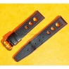 Vintage watch strap 1970s military-style pilot 18mm in patinated black faux leather strong vintage character