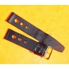 Vintage watch strap 1970s military-style pilot 18mm in patinated black faux leather strong vintage character