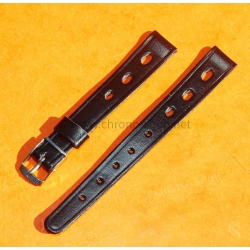 Ladies leather style black color Racing Rally strap 12mm lugs Swiss watch strap bracelet 1970s