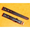 Ladies leather style black color Racing Rally strap 12mm lugs Swiss watch strap bracelet 1970s