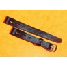 Ladies leather style black color Racing Rally strap 12mm lugs Swiss watch strap bracelet 1970s