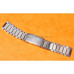 Vintage 70s bracelet 17mm flat folded links watch Steel band Omega,IWC,Enicar,Tissot,Jaeger,Breitling