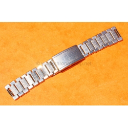 Vintage 70s bracelet 17mm flat folded links watch Steel band Omega,IWC,Enicar,Tissot,Jaeger,Breitling