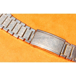 Vintage 70s bracelet 17mm flat folded links watch Steel band Omega,IWC,Enicar,Tissot,Jaeger,Breitling