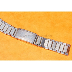 Vintage 70s bracelet 17mm flat folded links watch Steel band Omega,IWC,Enicar,Tissot,Jaeger,Breitling