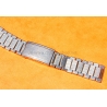 Vintage 70s bracelet 17mm flat folded links watch Steel band Omega,IWC,Enicar,Tissot,Jaeger,Breitling