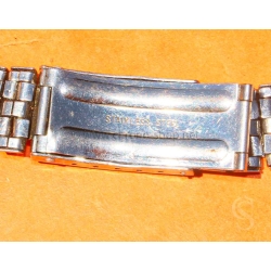 Vintage 70s bracelet 17mm flat folded links watch Steel band Omega,IWC,Enicar,Tissot,Jaeger,Breitling
