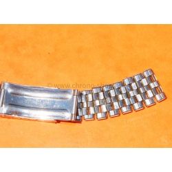Vintage 70s bracelet 17mm flat folded links watch Steel band Omega,IWC,Enicar,Tissot,Jaeger,Breitling