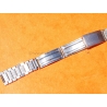 Vintage 70s bracelet 17mm flat folded links watch Steel band Omega,IWC,Enicar,Tissot,Jaeger,Breitling
