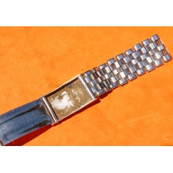 Vintage 70s bracelet 17mm flat folded links watch Steel band Omega,IWC,Enicar,Tissot,Jaeger,Breitling