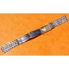 Vintage 70s bracelet 17mm flat folded links watch Steel band Omega,IWC,Enicar,Tissot,Jaeger,Breitling
