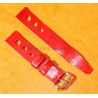 BRACELET RALLY BRACELET 16mm RACING PERFORÉ VINTAGE STYLE CUIR ROUGE MONTRES VINTAGE