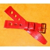 BRACELET RALLY BRACELET 16mm RACING PERFORÉ VINTAGE STYLE CUIR ROUGE MONTRES VINTAGE