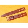 Vintage 14mm racing-style leather watch strap brown color bracelet rallye perforations