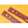 Vintage 14mm racing-style leather watch strap brown color bracelet rallye perforations